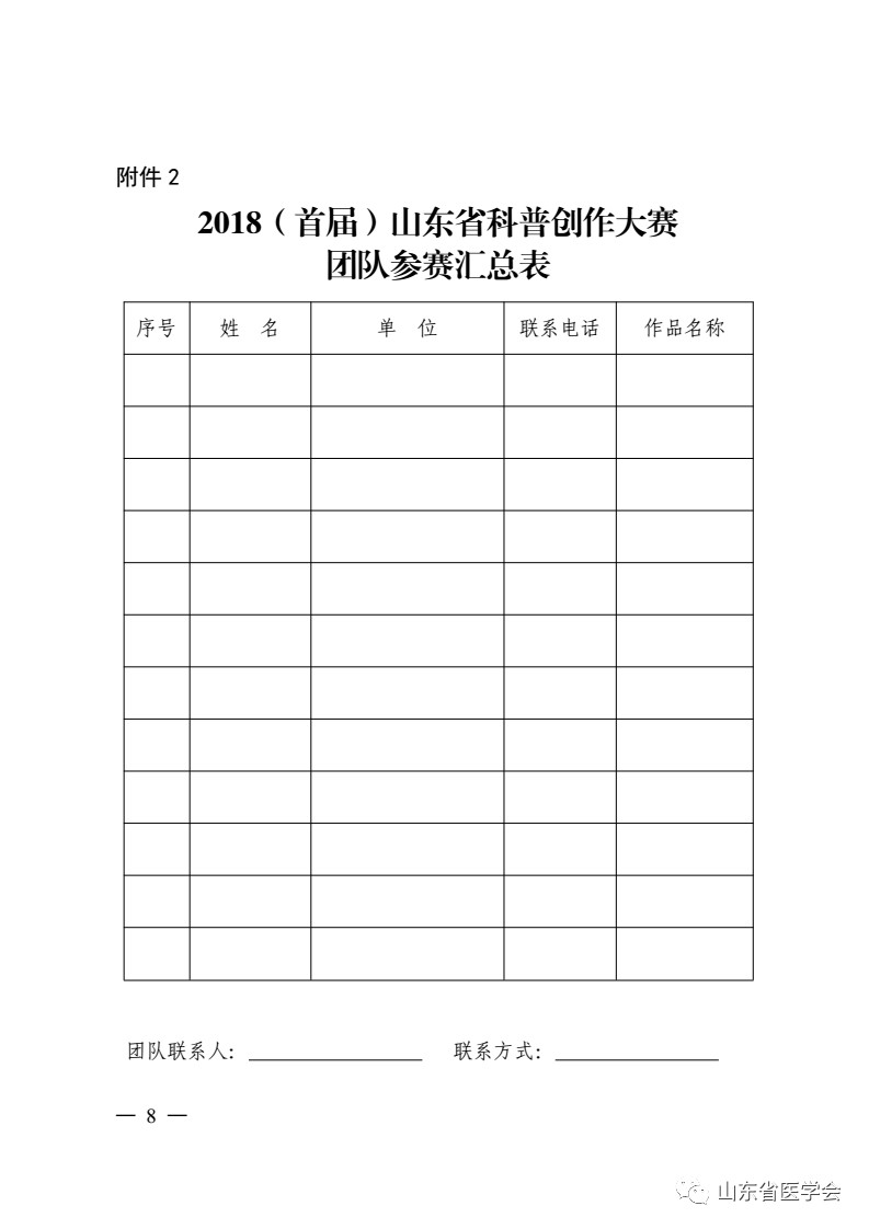 （转发）关于2018（首届）山东省科普创作大赛的通知