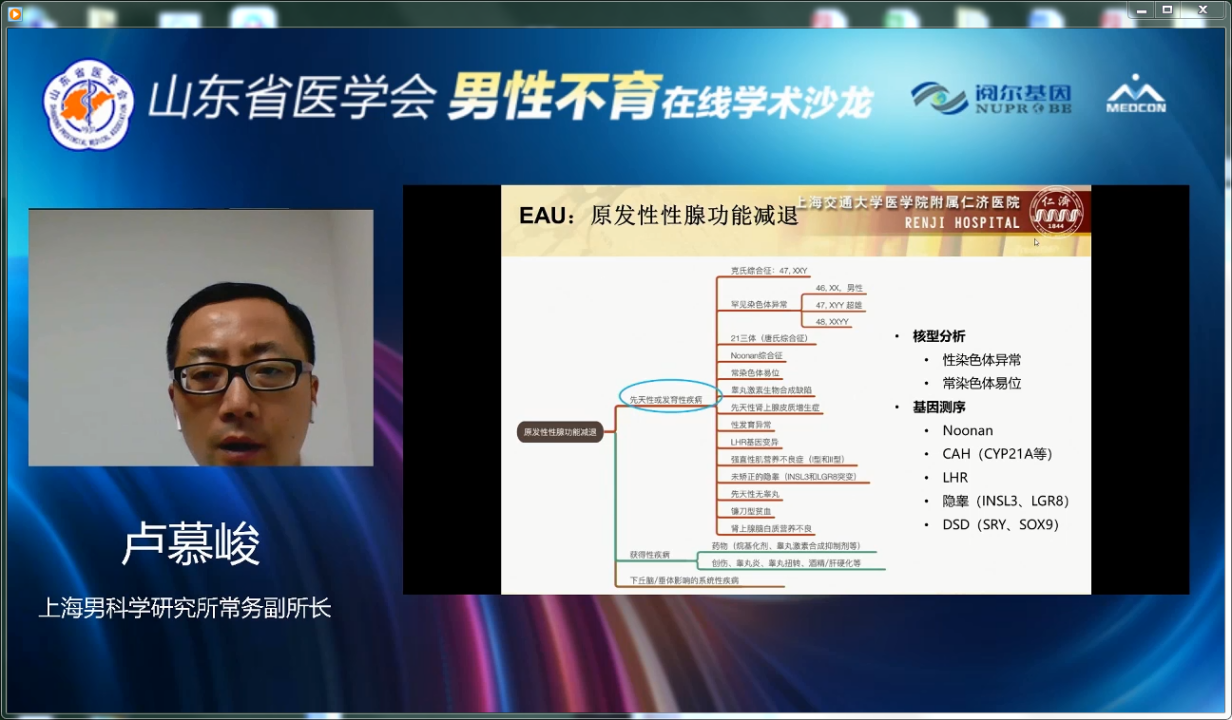 山东省医学会男性不育在线学术沙龙成功举办