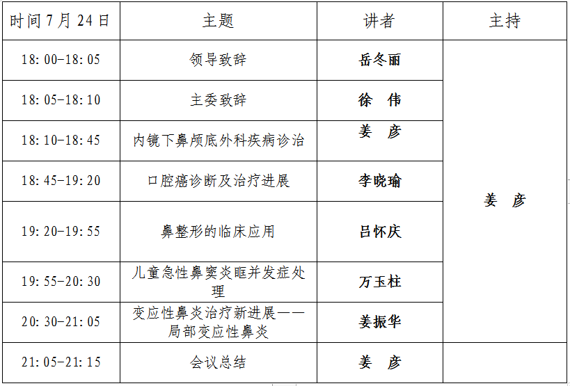 【预告】7月24日—2020山东省医学会耳鼻喉疾病线上培训会（第二场）即将开播