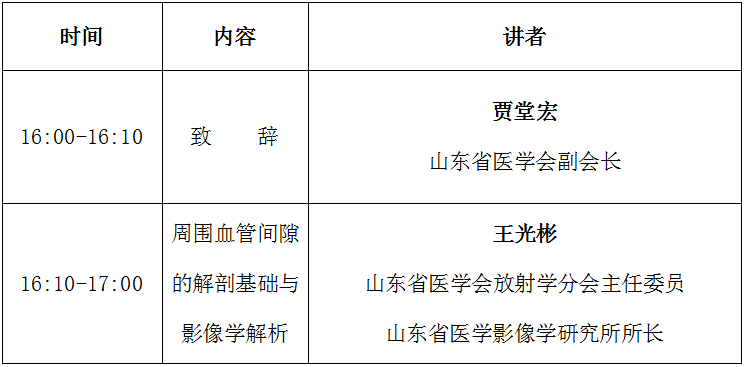 “助力基层工程——山东影像大讲堂” 线上系列讲座直播预告
